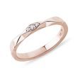 RING WITH THREE BRILLIANTS IN ROSE GOLD - WOMEN'S WEDDING RINGS - WEDDING RINGS