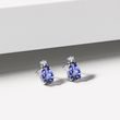 EARRINGS DROPS WITH DIAMONDS AND TANZANITES - TANZANITE EARRINGS - EARRINGS