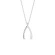 WISHBONE PENDANT IN 14K WHITE GOLD - WHITE GOLD NECKLACES - NECKLACES