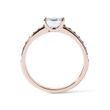EMERALD CUT MOISSANITE AND DIAMOND RING IN ROSE GOLD - ROSE GOLD RINGS - RINGS