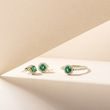 LUXURY EMERALD AND DIAMOND EARRINGS IN YELLOW GOLD - EMERALD EARRINGS - EARRINGS