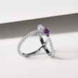 WHITE GOLD RING WITH AMETHYST AND BRILLIANTS - AMETHYST RINGS - RINGS