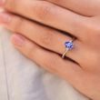RING WITH OVAL TANZANITE IN WHITE GOLD - TANZANITE RINGS - RINGS