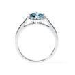 WHITE GOLD RING HALO WITH TOPAZ AND DIAMONDS - TOPAZ RINGS - RINGS