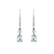 BOUCLES D'OREILLES PENDANTES EN OR BLANC AVEC AIGUES-MARINES - BOUCLES D'OREILLES EN AIGUE-MARINE - BOUCLES D'OREILLES