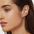 BOUCLES D'OREILLES EN OR BLANC AVEC DIAMANTS ET TOPAZES - BOUCLES D'OREILLES EN TOPAZE - BOUCLES D'OREILLES