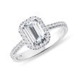 EMERALD CUT DIAMOND ENGAGEMENT RING IN WHITE GOLD - DIAMOND ENGAGEMENT RINGS - ENGAGEMENT RINGS