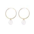WHITE MOONSTONE EARRINGS IN YELLOW GOLD - SEASONS COLLECTION - KLENOTA COLLECTIONS