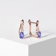 EARRINGS IN ROSE GOLD WITH DIAMONDS AND TANZANITES - TANZANITE EARRINGS - EARRINGS
