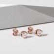 MORGANITE STUD EARRINGS IN ROSE GOLD - MORGANITE EARRINGS - EARRINGS