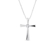 CROSS PENDANT WITH DIAMONDS IN WHITE GOLD - DIAMOND NECKLACES - NECKLACES