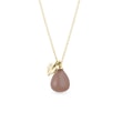 BROWN MOONSTONE AND LEAF NECKLACE IN YELLOW GOLD - SEASONS COLLECTION - KLENOTA COLLECTIONS