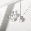 PEARL AND DIAMOND NECKLACE IN WHITE GOLD - PEARL PENDANTS - PEARL JEWELRY