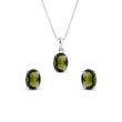 MOLDAVITE JEWELLERY SET MADE OF 14K WHITE GOLD - JEWELLERY SETS - FINE JEWELLERY