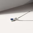 SAPPHIRE AND DIAMOND NECKLACE IN 14K WHITE GOLD - SAPPHIRE NECKLACES - NECKLACES