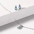 WHITE GOLD PENDANT WITH TOPAZ AND BRILLIANT - TOPAZ NECKLACES - NECKLACES