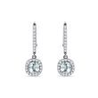 BRILLIANT EARRINGS WITH AQUAMARINE IN WHITE GOLD - AQUAMARINE EARRINGS - EARRINGS