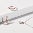 NECKLACE OF ROSE GOLD WITH MORGANITE AND BRILLIANTS - MORGANITE NECKLACES - NECKLACES