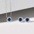 LUXURY SAPPHIRE AND DIAMOND EARRINGS IN WHITE GOLD - SAPPHIRE EARRINGS - EARRINGS