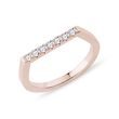 ROSE GOLD FLAT TOP PINKY RING WITH A ROW OF DIAMONDS - DIAMOND RINGS - RINGS
