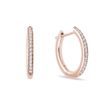 DIAMOND HOOP EARRINGS IN PINK GOLD - DIAMOND EARRINGS - EARRINGS