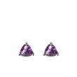 TRILLION CUT AMETHYST STUDS IN WHITE GOLD - AMETHYST EARRINGS - EARRINGS