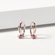 14 CT ROSE GOLD PINK TOURMALINE EARRINGS - TOURMALINE EARRINGS - EARRINGS