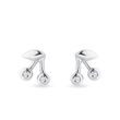 BOUCLES D'OREILLES CERISES EN OR BLANC 14CT - BOUCLES D'OREILLES EN DIAMANT - BOUCLES D'OREILLES