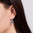 FINE WHITE GOLD EARRINGS WITH SAPPHIRES AND DIAMONDS - SAPPHIRE EARRINGS - EARRINGS