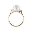FRESHWATER PEARL AND DIAMOND GOLD RING - PEARL RINGS - PEARL JEWELRY
