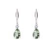 BOUCLES D'OREILLES FORGÉES EN OR BLANC AVEC AMÉTHYSTES VERTES - BOUCLES D'OREILLES EN AMÉTHYSTE - BOUCLES D'OREILLES