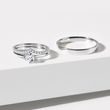 WHITE GOLD WEDDING RING SET WITH DIAMOND CHEVRON RING - WHITE GOLD WEDDING SETS - WEDDING RINGS