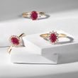 ELEGANT YELLOW GOLD RING WITH RUBY ​​AND DIAMONDS - RUBY RINGS - RINGS