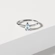 ZARTER WEISSGOLDRING MIT AQUAMARIN UND DIAMANTEN - RINGE AQUAMARIN - RINGE