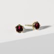 GARNET GOLD EARRINGS - GARNET EARRINGS - EARRINGS