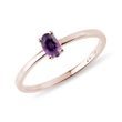 MINIMALIST AMETHYST RING IN ROSE GOLD - AMETHYST RINGS - RINGS