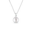 WHITE GOLD NECKLACE WITH A FRESHWATER PEARL - PEARL PENDANTS - PEARL JEWELLERY