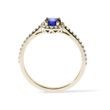 SAPPHIRE AND DIAMOND HALO RING IN YELLOW GOLD - SAPPHIRE RINGS - RINGS