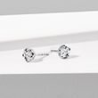 BOUCLES D'OREILLES EN OR BLANC ET MOISSANITE - BOUCLES D'OREILLES AVEC GEMMES - BOUCLES D'OREILLES