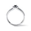 WHITE GOLD DIAMOND RING WITH BLACK DIAMOND - FANCY DIAMOND ENGAGEMENT RINGS - ENGAGEMENT RINGS