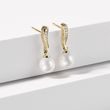 AKOYA PEARL AND DIAMOND EARRINGS IN YELLOW GOLD - PEARL EARRINGS - PEARL JEWELLERY