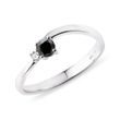 WELLEN-RING MIT SCHWARZEM DIAMANT - RINGE DIAMANT - RINGE