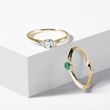 EMERALD AND DIAMOND ENGAGEMENT RING IN YELLOW GOLD - EMERALD RINGS - RINGS