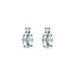 BOUCLES D'OREILLES EN OR BLANC AVEC AIGUE-MARINE OVALE - BOUCLES D'OREILLES EN AIGUE-MARINE - BOUCLES D'OREILLES