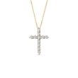 DIAMOND CROSS NECKLACE IN YELLOW GOLD - DIAMOND NECKLACES - NECKLACES