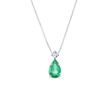 NECKLACE WITH EMERALD AND DIAMOND IN WHITE GOLD - EMERALD NECKLACES - NECKLACES