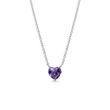 HEART-SHAPED AMETHYST NECKLACE IN WHITE GOLD - AMETHYST NECKLACES - NECKLACES