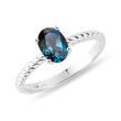 OVAL LONDON TOPAZ WHITE GOLD RING - TOPAZ RINGS - RINGS