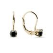 BOUCLES D'OREILLES EN OR JAUNE AVEC DIAMANTS NOIRS - BOUCLES D'OREILLES EN DIAMANT - BOUCLES D'OREILLES