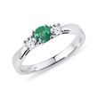 EMERALD RING WITH DIAMONDS IN WHITE GOLD - EMERALD RINGS - RINGS